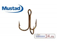 Крючки тройные Mustad Round Bend Treble 35647, цвет бронза, упаковка 10 шт.